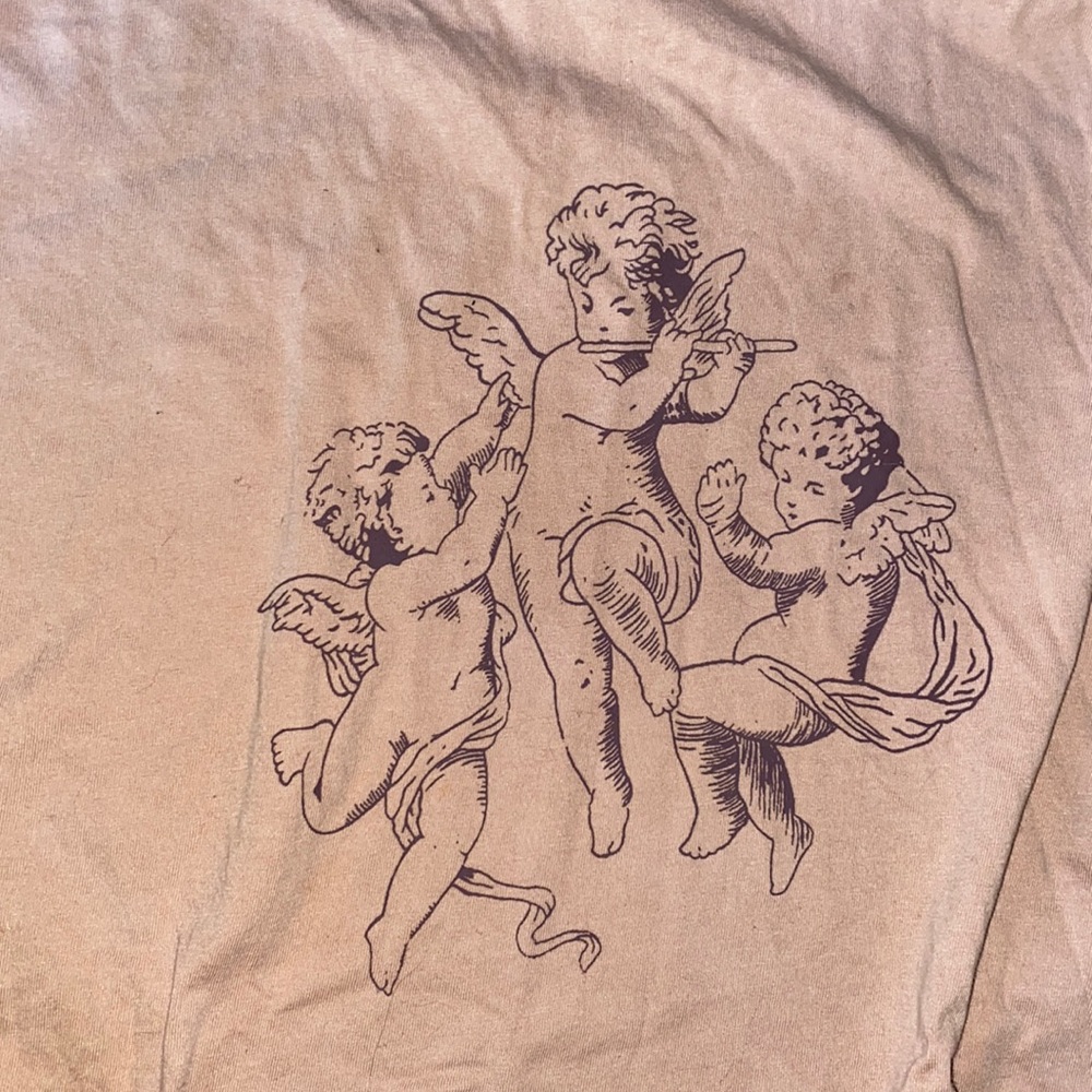 Angel over sized graphic tee pink